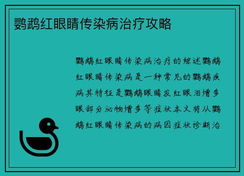 鹦鹉红眼睛传染病治疗攻略